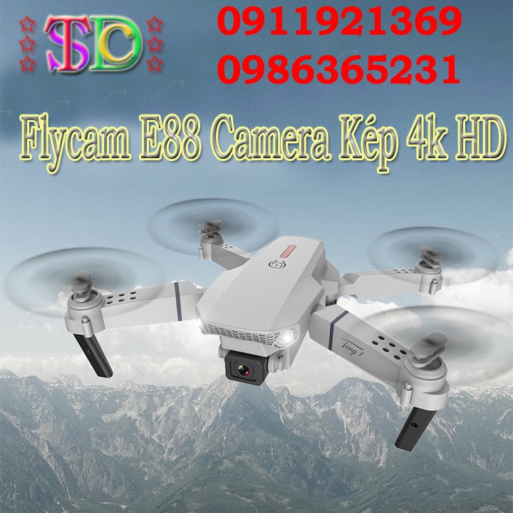 [Tặng Túi Vải Xách Tay] Flycam E88 PRo Trang Bị Camera Kép 4K Bay 18-20p  - Máy Bay Bốn Cánh