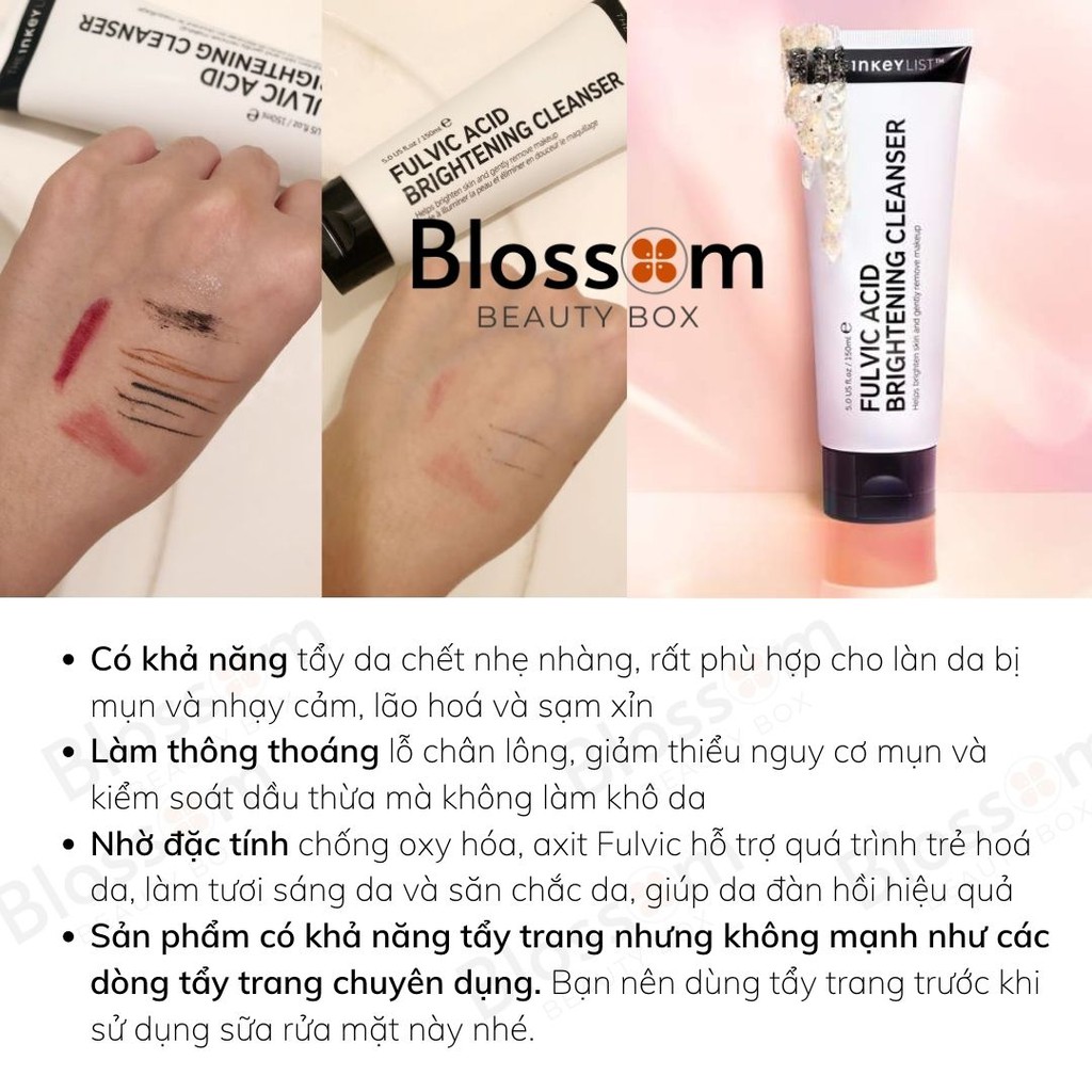 Sữa rửa mặt sáng da FULVIC ACID The Inkey List Brightening Cleanser 150ML