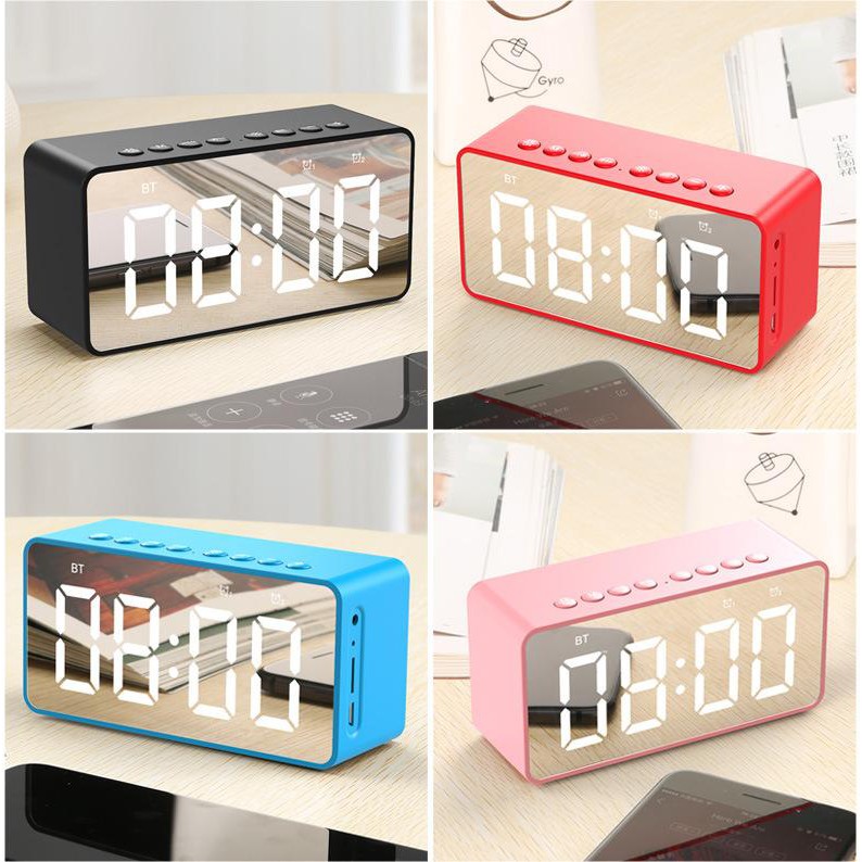 Máy Nghe Nhạc Bulutooth Mini Để Bàn KMS K12 CÓ GIÁ ĐỠ- ĐỒNG HỒ Loa Bluetooth Cute Giá Rẻ