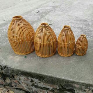 Chao đèn mây tre trang trí nơm khum