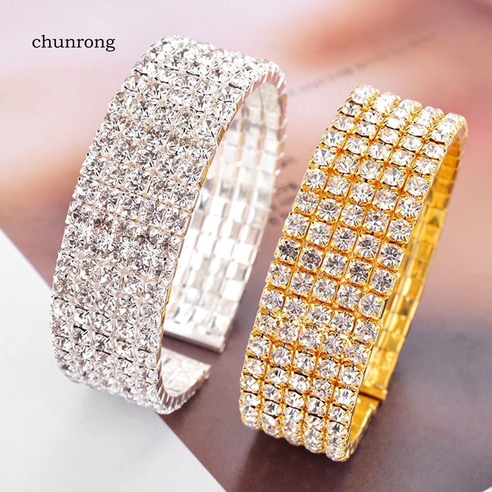 Vòng Đeo Tay 5 LớP ĐíNh Kim Cương Giả LấP LáNh ThờI Trang Cho Nữ