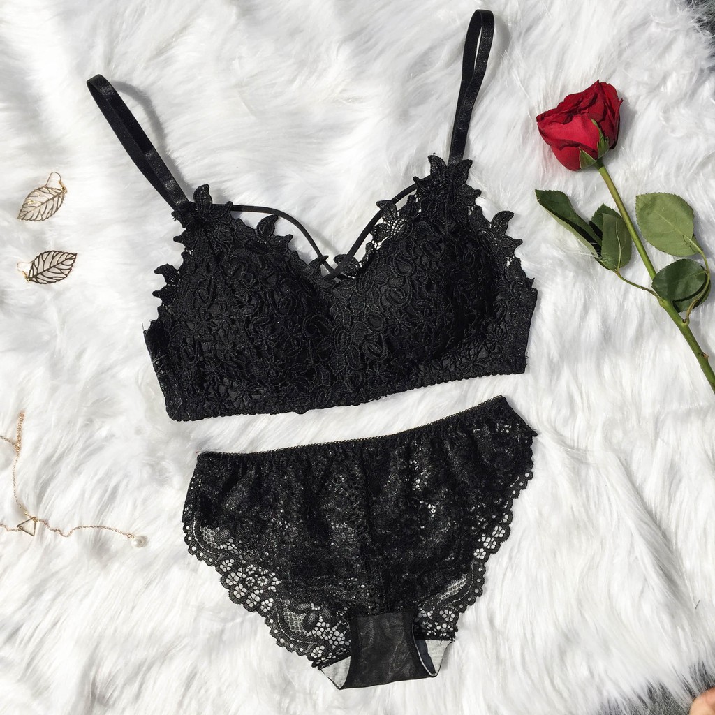 Bộ đồ lót ren đồ lót ren mỏng 5 màu như hình | BigBuy360 - bigbuy360.vn