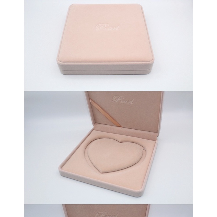 Hộp Đựng Trang Sức Hình Trái Tim Đính Ngọc Trai Cao Cấp