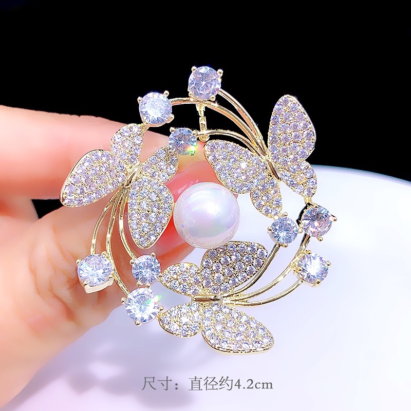 Trâm Cài Áo Hình Bướm Đính Đá Thời Trang Cho Nữ