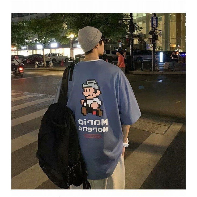 Áo Thun In Hình MariO - Áo thun tay lỡ form rộng Unisex 38-65kg Nam Nữ