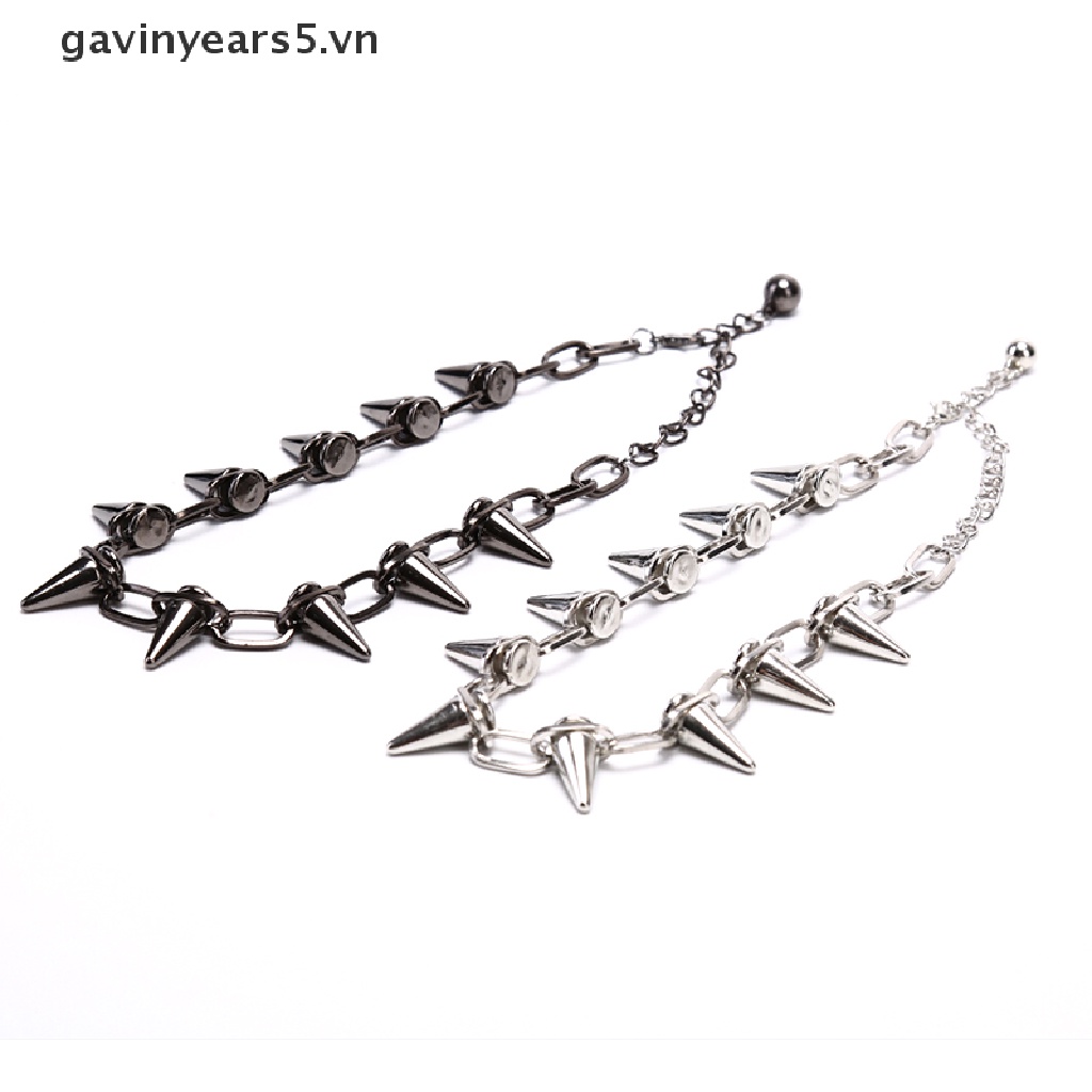 [gavin] Vòng Cổ Choker Đinh Tán Mới Phong Cách Punk Rock Biker