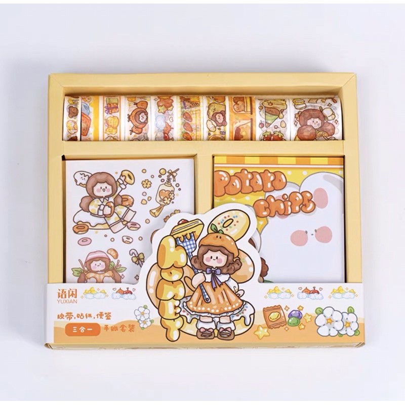 Hộp washi tape x stickers x note siêu dễ thương DIY