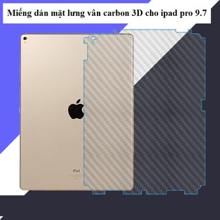 Miếng dán mặt lưng vân Carbon 3D cho iPad Pro 9.7 - Hàng nhập khẩu - H_Shop_VN