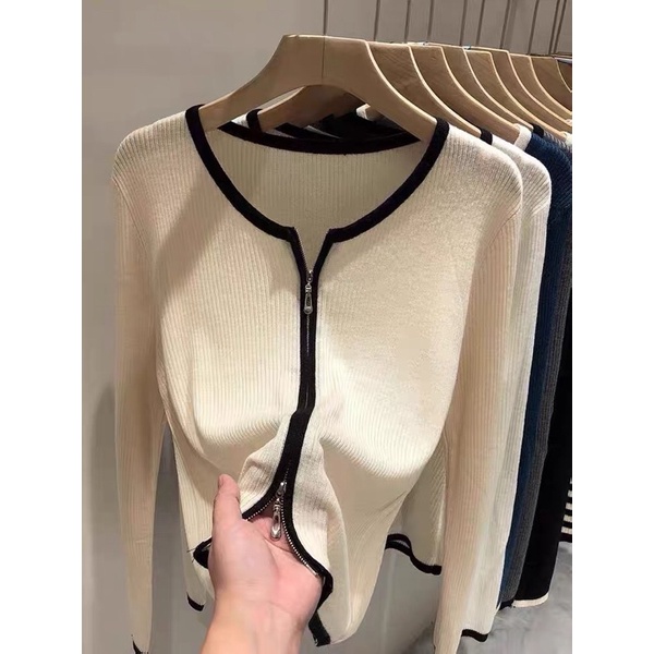 Áo Len Cardigan Kéo Khoá Hàn Quốc