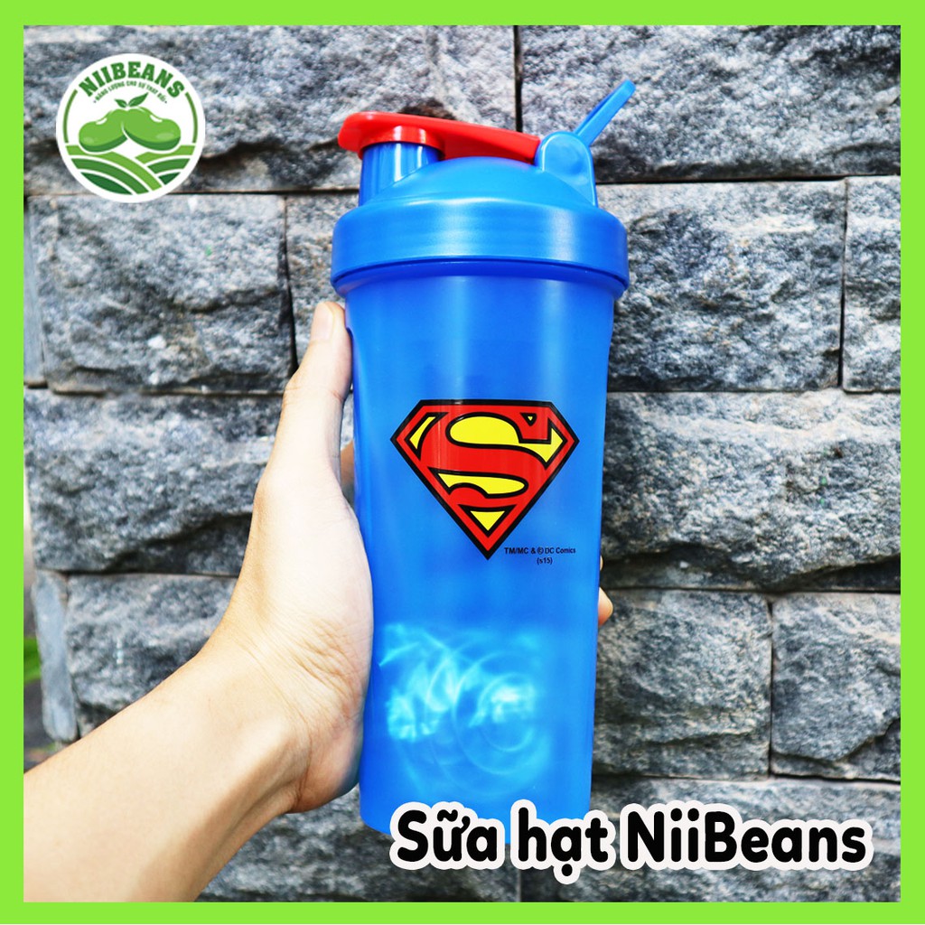 Bình lắc đựng nước thể thao Shaker Siêu Anh Hùng 1 ngăn 700ml