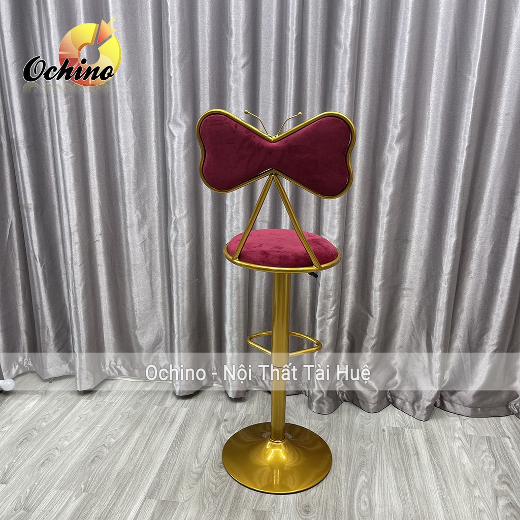 Ghế Chụp Hình, Ghế Quầy Bar Chân Mạ Vàng Sang Trọng Mẫu Mới 2022 (Hàng Có Sẵn)