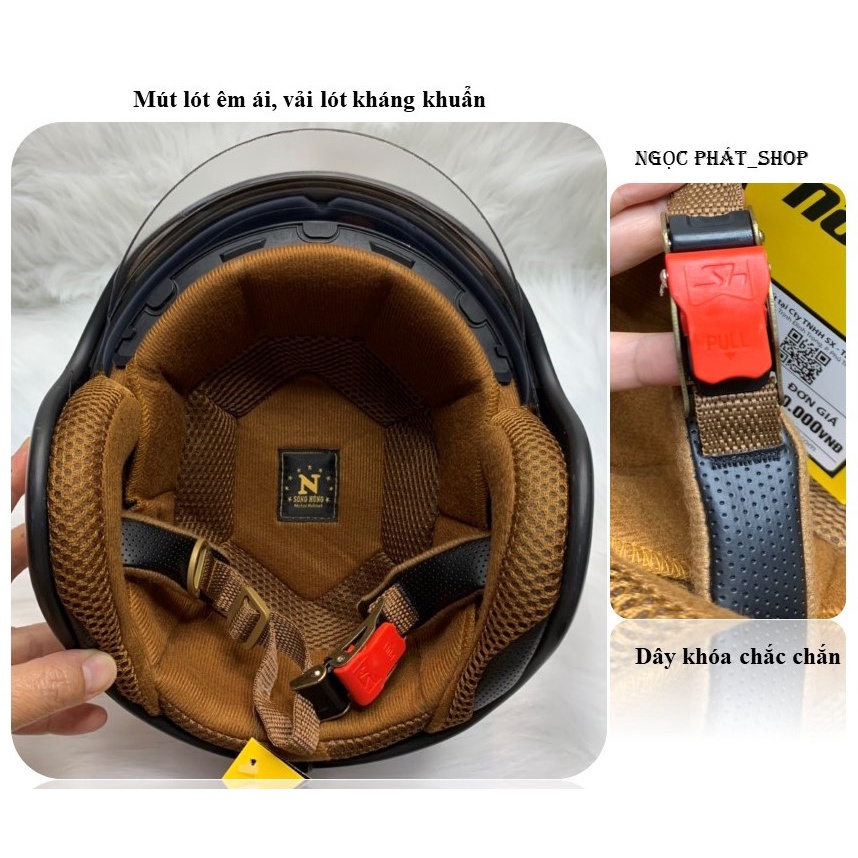 MŨ BẢO HIỂM che cả đầu và tai, có kính NAPOLI_[PHONG CÁCH PHƯỢT THỂ THAO]_SIZE M 53-55cm