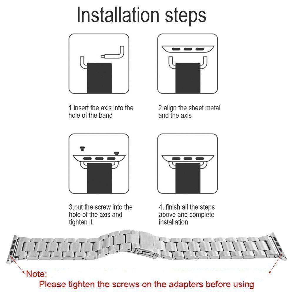 Dây đeo thay thế bằng thép không gỉ dành cho đồng hồ Apple