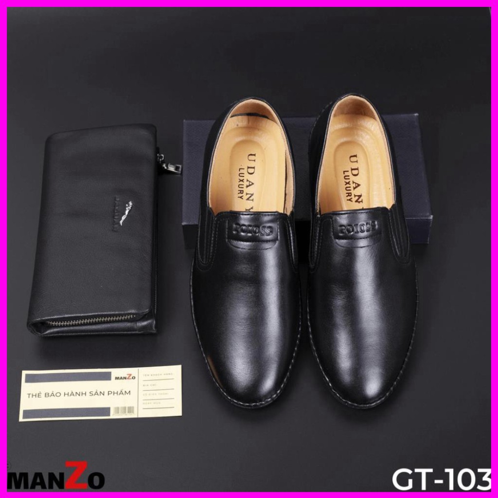 GIÀY LƯỜI NAM CÔNG SỞ - GIÀY DA NAM CAO CẤP - BẢO HÀNH 12 THÁNG - GT103 Kstore