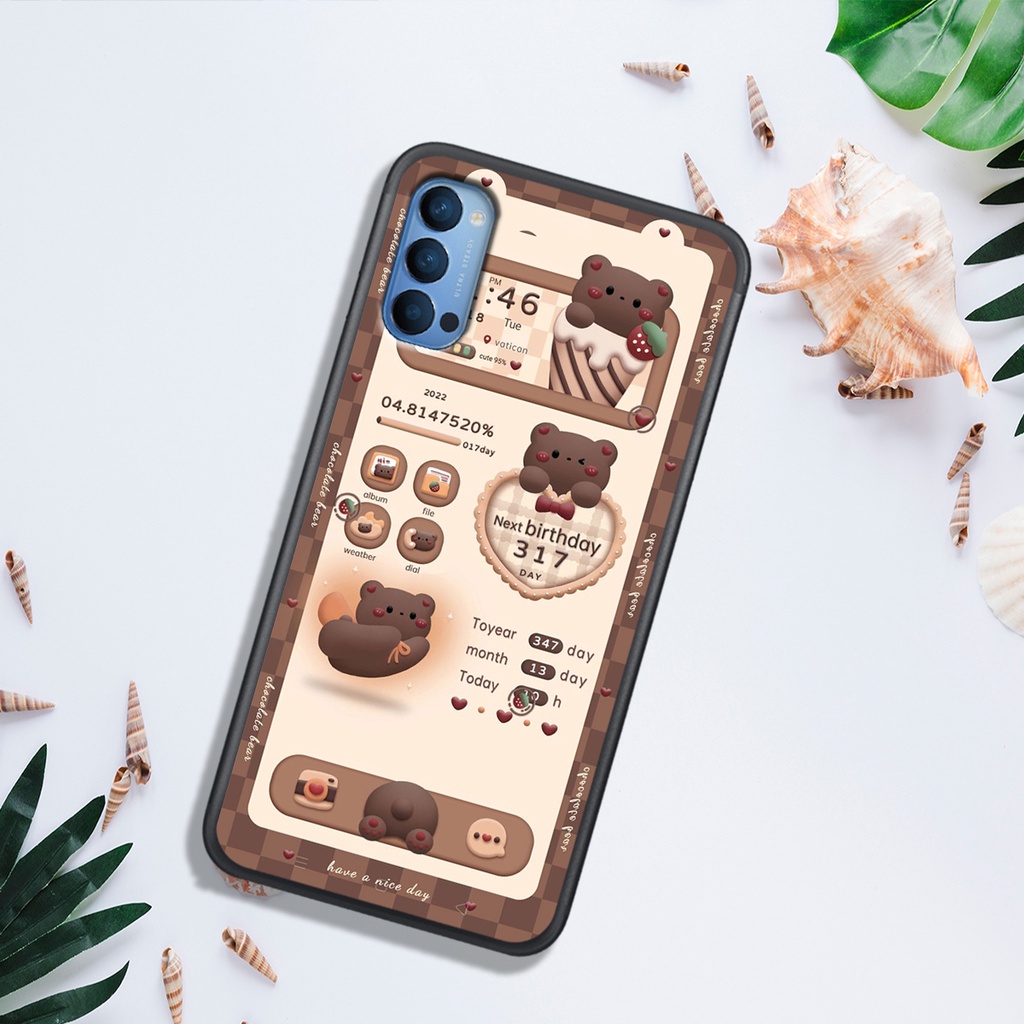 ỐP LƯNG OPPO A91/RENO 3 - RENO 3 PRO - RENO 4 - RENO 4 PRO - RENO 5, IN HÌNH GẤU NÂU CHOCOLATE ĐÁNG YÊU.
