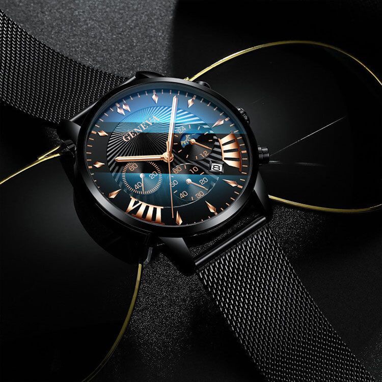 Đồng hồ dây đeo thép không gỉ có hiển thị ngày thời trang cho nam | BigBuy360 - bigbuy360.vn