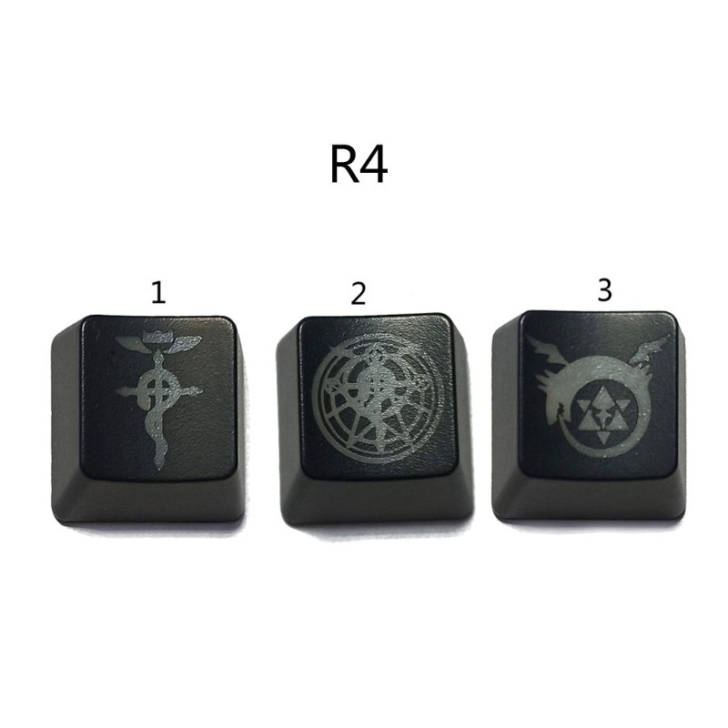 Phím bấm cho bàn phím cơ đèn LED Backlit bằng ABS họa tiết anime Fullmetal Alchemist màu trong mờ R4 DIY