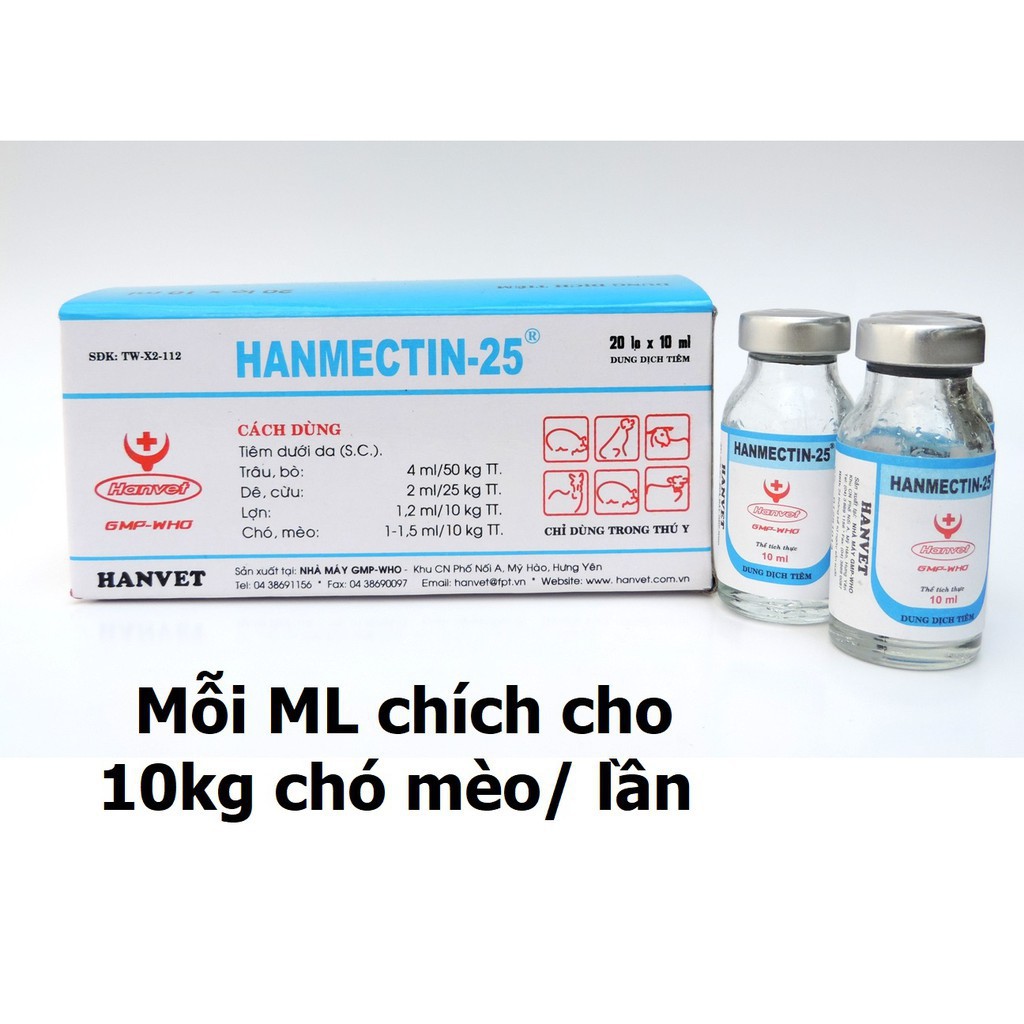 [Mã PET2405 giảm 10% đơn 250K] Hanpet.GV- Xổ giun chó - xổ lãi chó mèo Hanmectin & tay zun