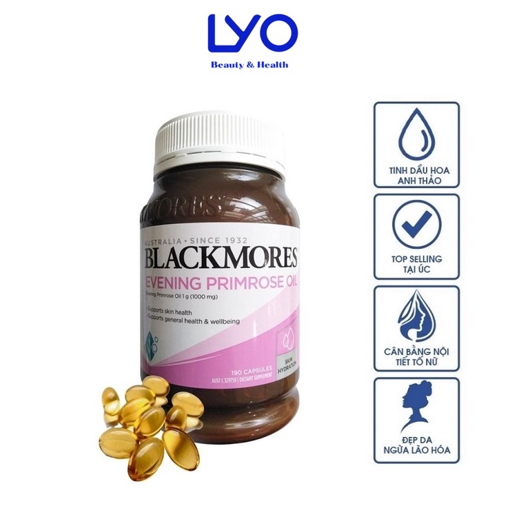 Viên uống tinh dầu hoa anh thảo BLACKMORES EVENING PRIMROSE OIL của ÚC, 190 viên.
