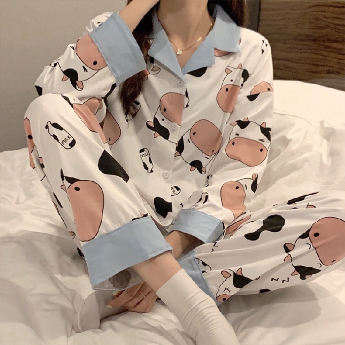 Đồ Bộ Nữ Pijama Tay Dài Quần Dài Cao Cấp Cực Xinh TD09 | BigBuy360 - bigbuy360.vn