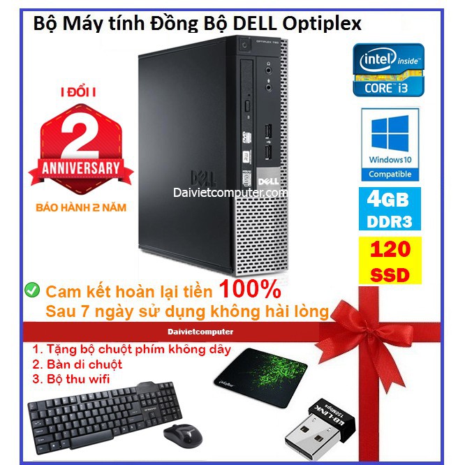 [RẺ VÔ ĐỊCH] Case máy tính để bàn đồng bộ DEL CPU i3 3220 - RAM 4GB - SSD 240GB - SSD 120GB