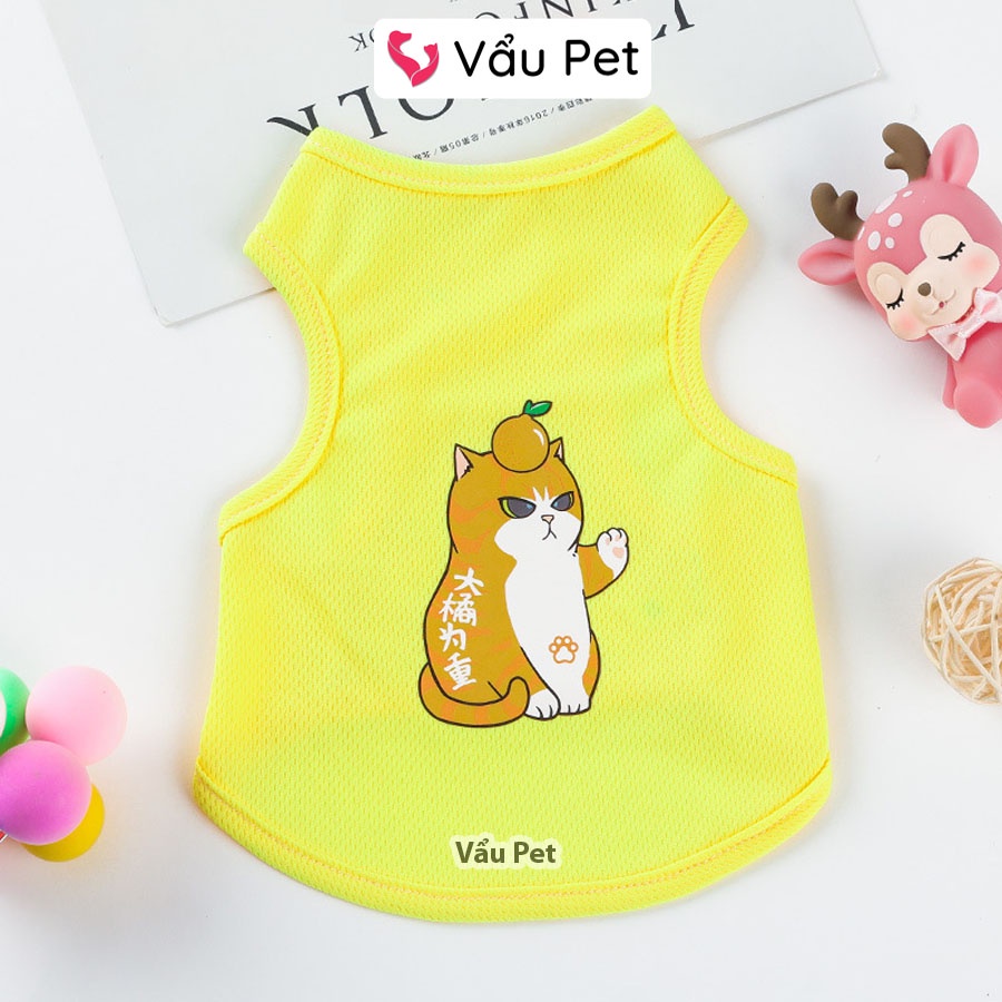 Áo cho chó mèo thun ba lỗ mùa hè - Quần áo cho chó poodle, con, lớn, mèo, thú cưng Vẩu Pet Shop