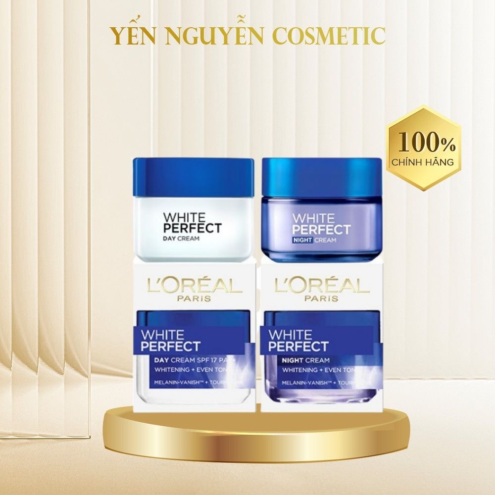 Bộ đôi kem dưỡng Sáng Da ngày đêm L'Oréal White Perfect Whitening