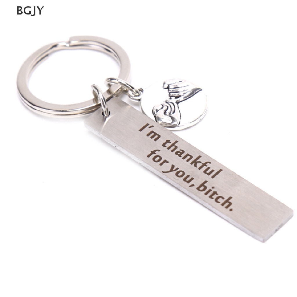 BGJY I'm Thankful for You Keyrings engraved Key Chain Keyfob Jewelry Best Friend Gift NEW