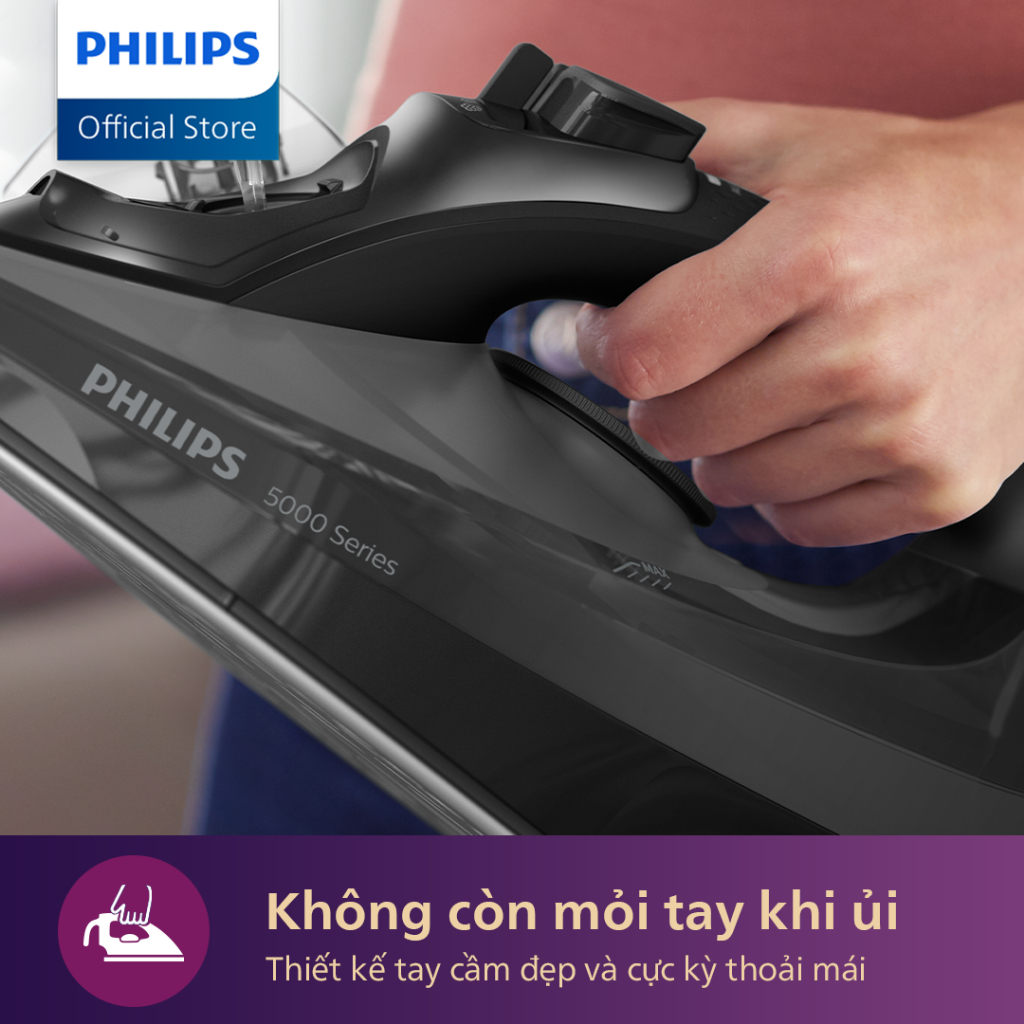 Bàn Ủi Hơi Nước Philips DST5040/80 |2600W| Mặt đế SteamGlide chống trày- Hàng Chính Hãng