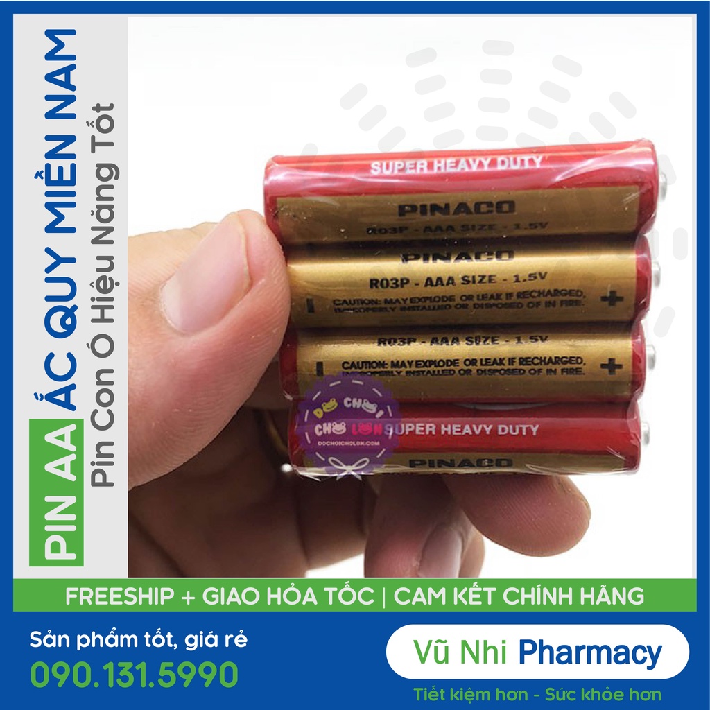 PIN Con Ó Brand Việt Nam Pinaco -  Pin AAA - Pin Tiểu - Pin Đũa 1.5V