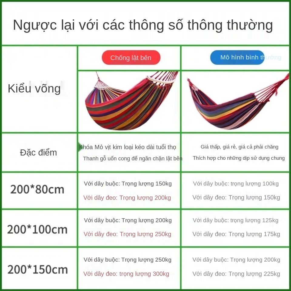 Võng ngoài trời bạt dày đôi xích đu sinh viên ký túc xá treo ghế phòng chống lật nhà lười ngủ nôi