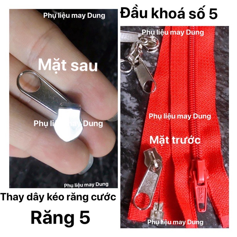 Đầu khoá dây kéo áo khoác số 5
