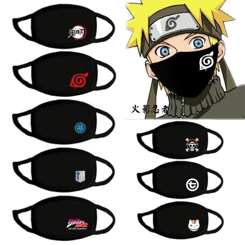 Khẩu Trang Vải Dày Thoáng Khí Giữ Ấm In Hình Anime Naruto Sasuke Uchiha Dễ Thương giá xưởng