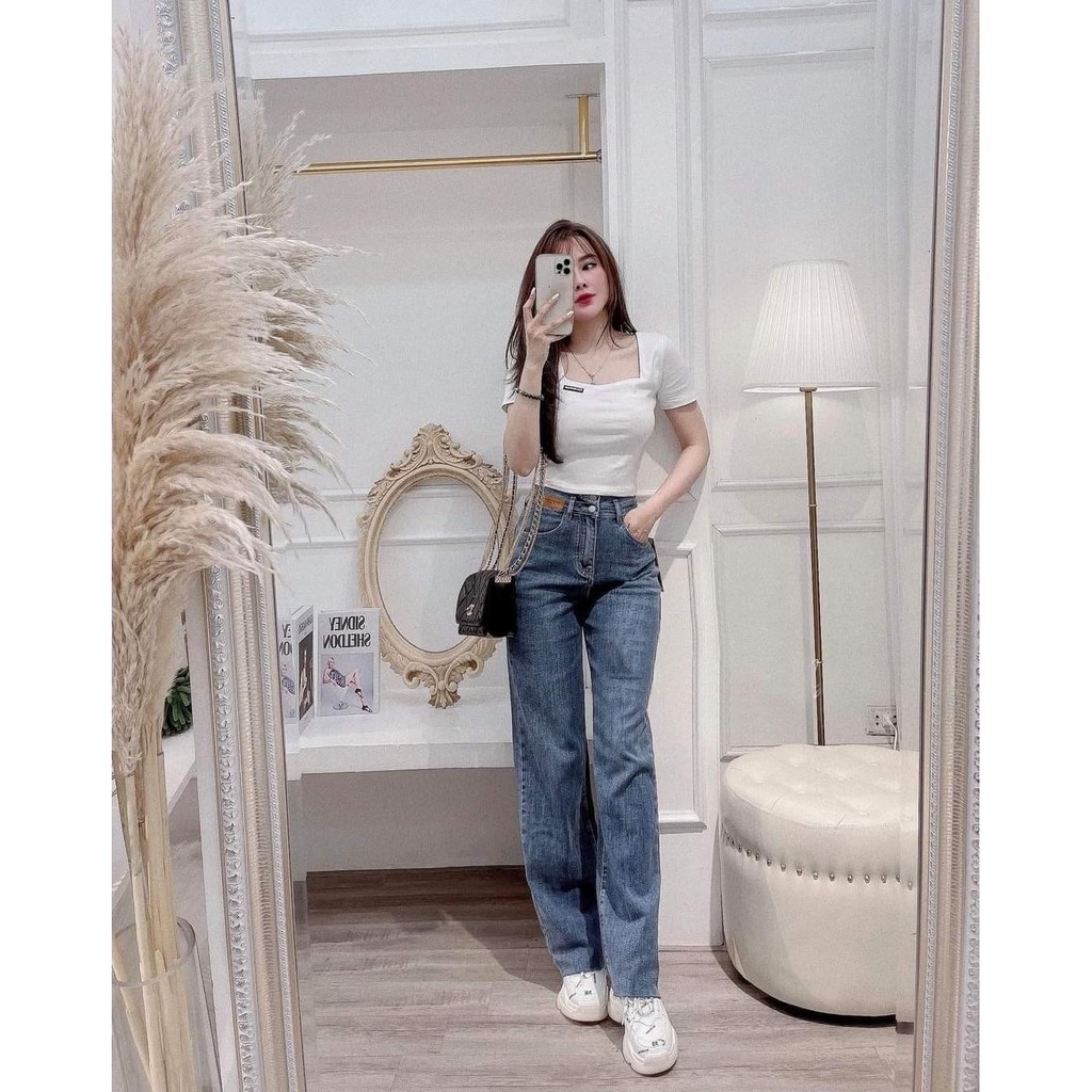 (50 - 90 KG) SET QUẦN JEAN ỐNG RỘNG - ÁO CROPTOP HOT TREND 2021 FORM DỄ MẶC, PHÙ HỢP CHO MÙA HÈ NÓNG BỨC