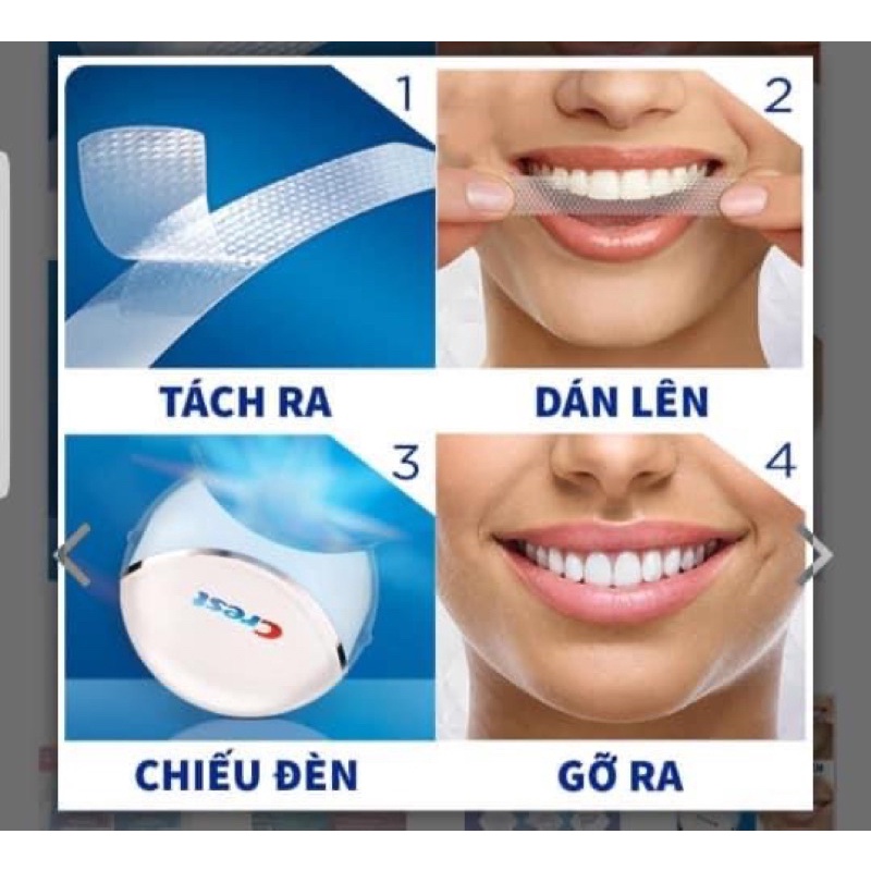Miếng dán trắng răng Crest Mỹ