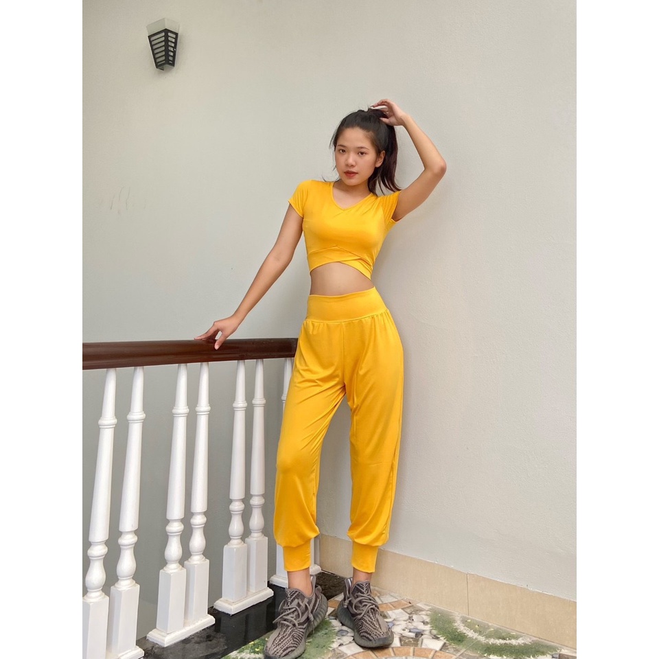 Bộ tập Yoga Alibaba co giãn 4 chiều thoáng mát, tôn dáng