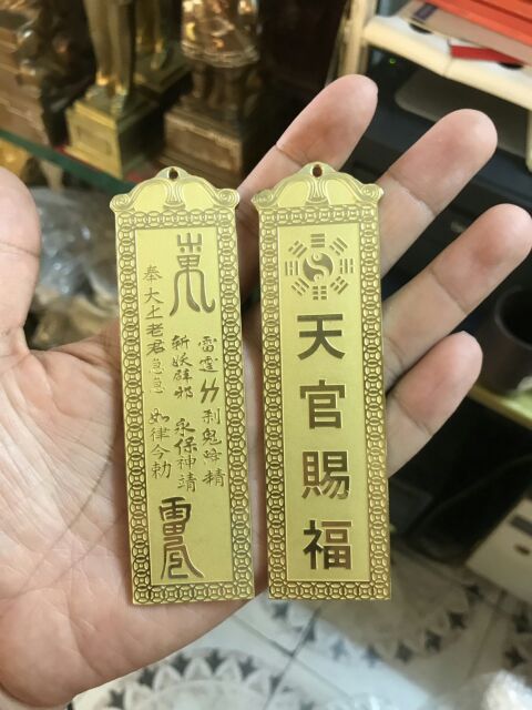 Kim bài thiên quan tứ phước bằng đồng cao cấp