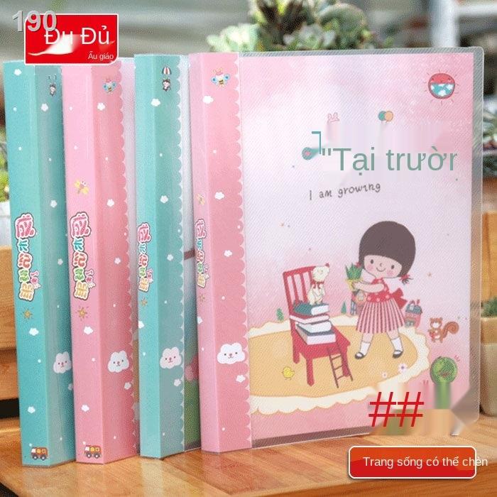 A4 Sự phát triển của Học sinh Tiểu Tệp Ghi Sổ tay Hướng dẫn Tăng trưởng Sách kỷ niệm Mẫu giáo Tờ bìa rời Chèn