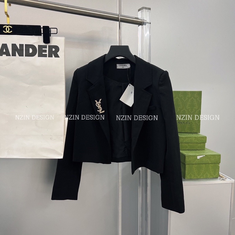 Áo Vest YSL Dáng Croptop Hàng 2 Lớp Chuẩn Nhà N.G.N