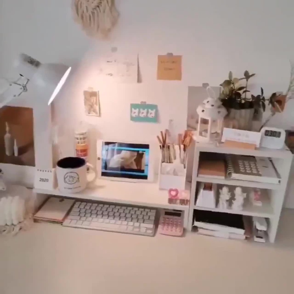 Kệ Màn Hình Máy Tính Để Bàn Có Kèm Kệ Sách Mini Tiện Lợi