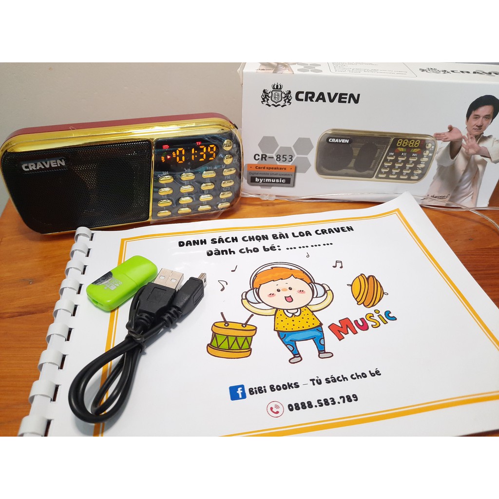 [Freeship] Loa tắm ngôn ngữ, Loa học tiếng Anh, Đài craven 3 pin, tiếng ồn trắng