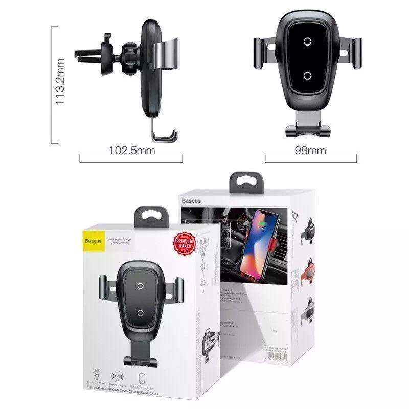 Giá Đỡ Kiêm Sạc Không Dây Baseus Metal Gravity Car Mount Trên ôtô