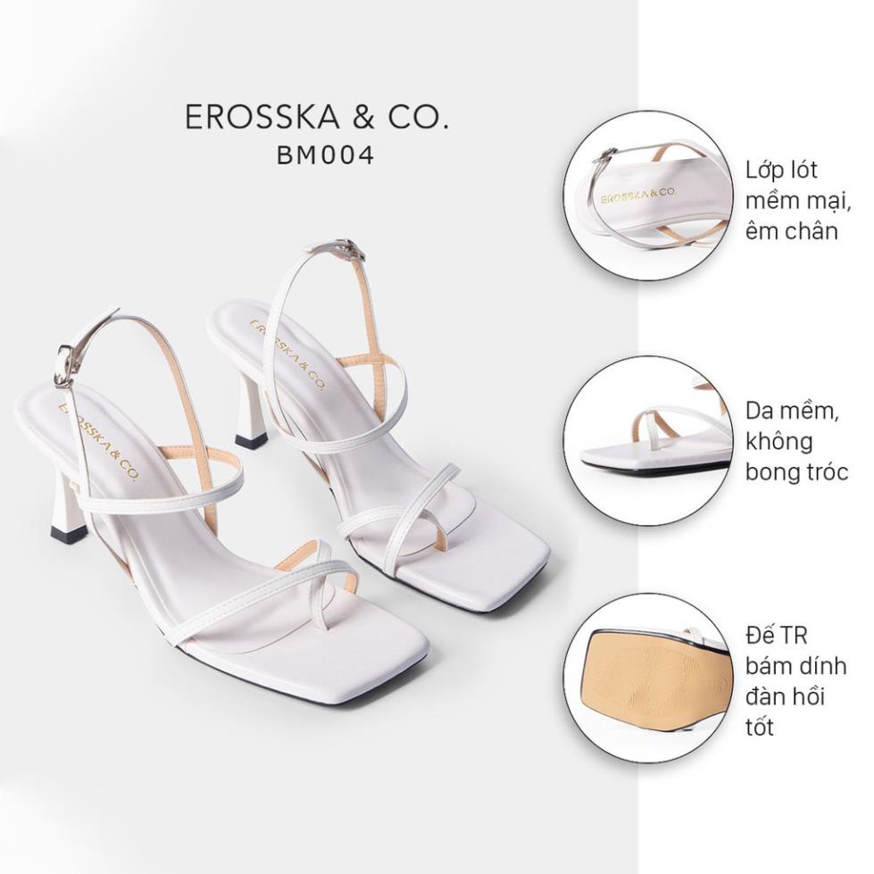 Giày cao gót Erosska phối dây xỏ ngón cao 7cm màu trắng _ BM004 🛋