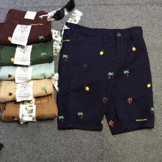 Quần ngố kaki nam họa tiết trái cây