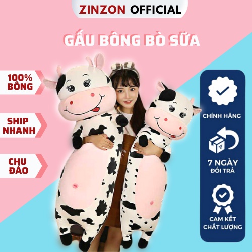 Gấu bông bò sữa size bự dễ thương nhồi bông cao cấp ZinZon