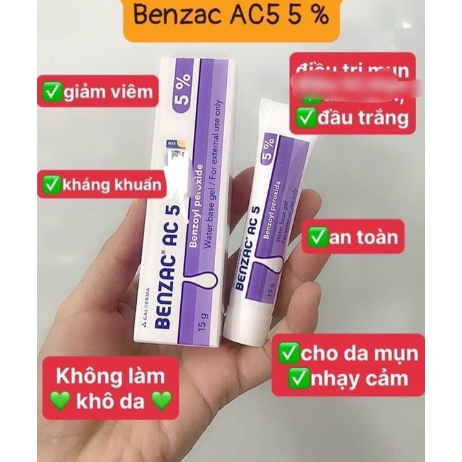 Kem Benzac Ac 5 giúp giảm mụn mẫu mới Thái Lan