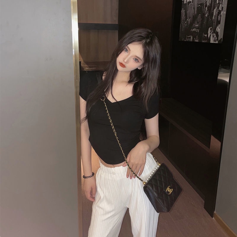 Áo thun COZOKC tay ngắn cổ chữ V thời trang cho nữ