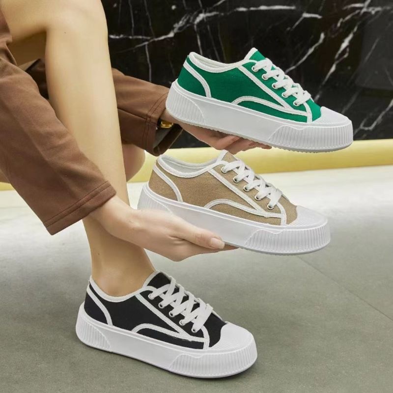 Giày Thể Thao Nữ Hàng Chuẩn QC 3 Màu Xinh Chất Vải Canvas Mềm Mại Size 35 - 39