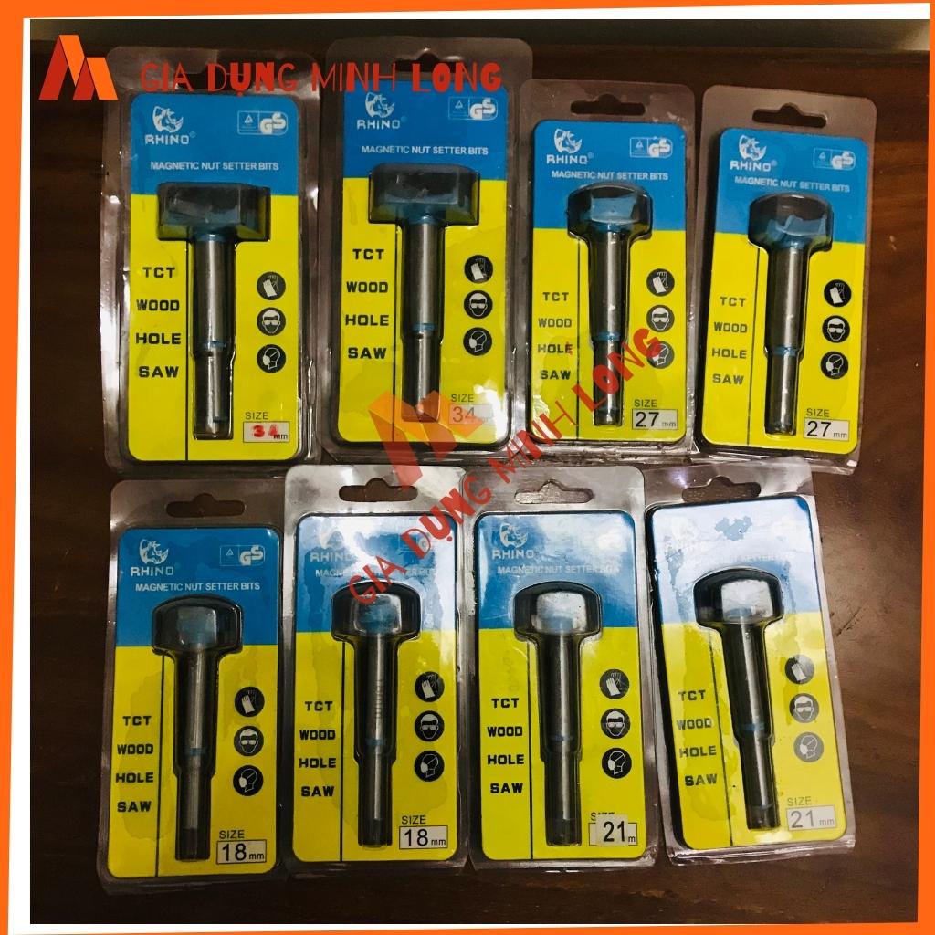 Mũi khoét lỗ, Mũi Khoét TCT, Gỗ, Hole, saw Đủ Size Φ18; Φ21, Φ27, Φ34 thương hiệu RHINO
