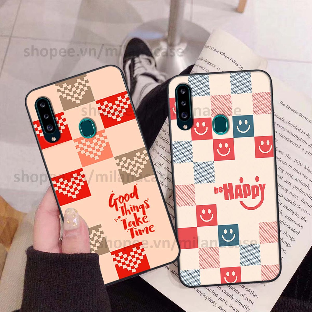 Ốp Samsung A20s caro họa tiết nhiều màu sắc siêu đẹp thời trang cá tính